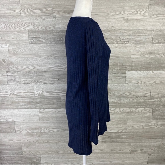 Anthropologie Deletta Navy Vneck Pull Over Sweater - Picture 3 of 7